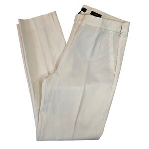 J.Crew Women's 2 Martie Ankle Pants Ivory White B8521 Side Zip Cotton Blend NEW